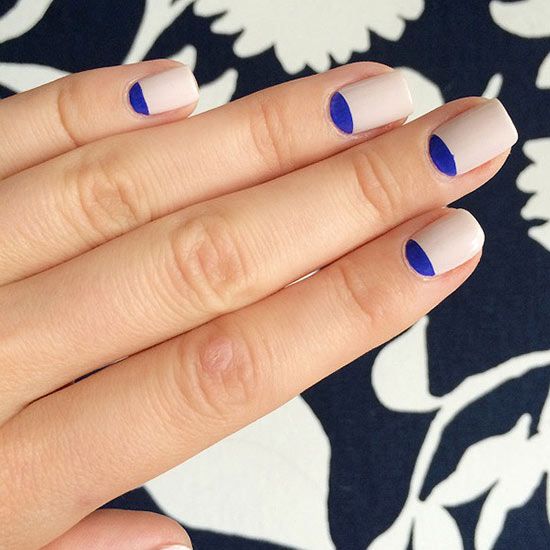 Nail art tendance 2015 - bleu minimaliste